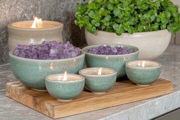 A clean skincare mockup featuring refillable cosmetic containers and beauty products.