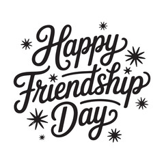 Happy Friendship Day lettering black