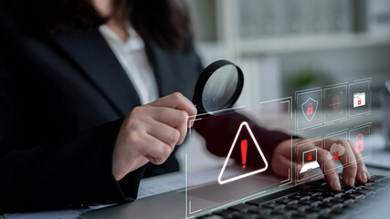 Cybersecurity threat focuses on cybersecurity, threat, and data breach with strong emphasis on...