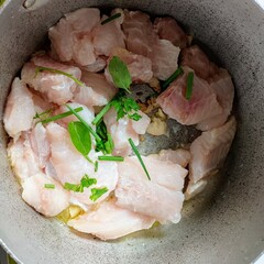 raw fish in the bowl