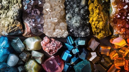 Close-up photograph of a vibrant rock formation showing intricate textures and vivid colors.