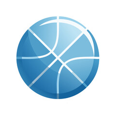 Abstract Ball Design in Blue Tones with White Grid Pattern for Sports or Technology Concepts