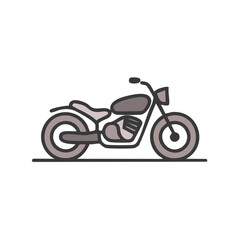 Fototapeta premium Illustration of a Classic Motorcycle in Shades of Gray on White; Transportation Art