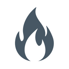 Simple Vector Graphic of a Stylized Flame in Blue and White. Symbol Depicting Fire, Burning, or Warmth. Suitable for Graphic Design and Related Projects