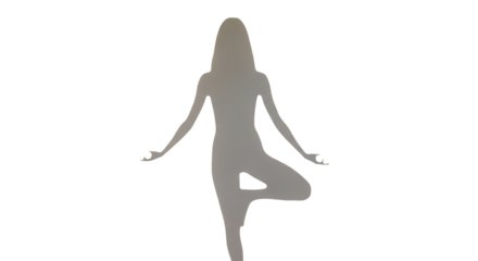 Yoga Pose Silhouette for Wellness – Isolated on Transparent Background
