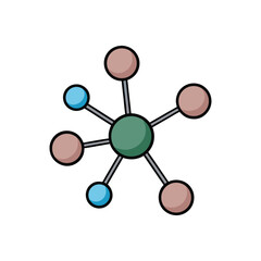 A colorful molecule cell vector art illustration