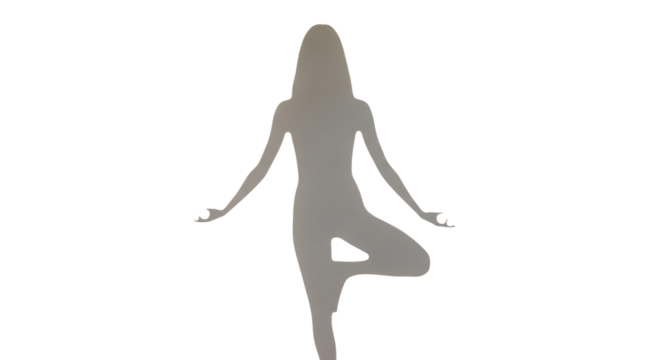 Yoga Pose Silhouette for Wellness – Isolated on Transparent Background

