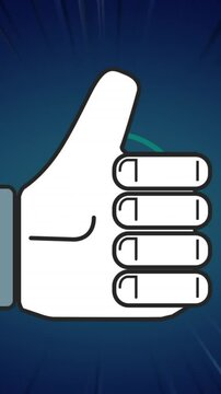 Animation of like icon against dots pattern design in seamless pattern on blue background
