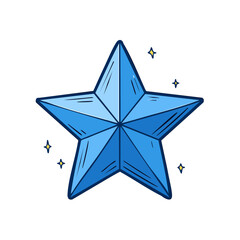 Obraz premium Stylized Star Shape with Shining Sparkles Festive Design Element