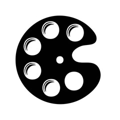 Fototapeta premium Classic Artist Palette with Paint Color Wells in Simple Flat Vector Art