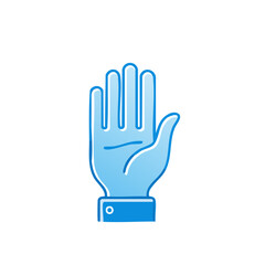 Obraz premium Raised hand cartoon illustration symbol of warning, attention, or communication.