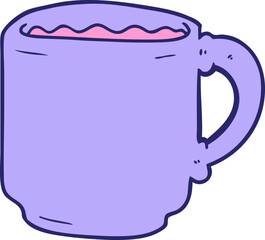 cartoon coffee mug in bright neon color