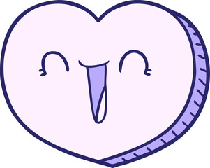 cartoon love heart in bright neon color