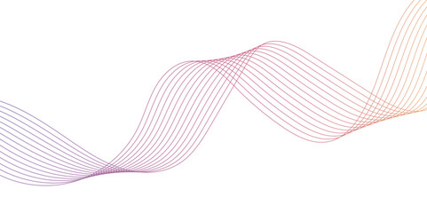 Abstract wavy lines for science, music technology futuristic, banner, business, template, flyer design. Abstract wavy lines gradient vector line blend element. Frequency sound wave lines and twisted