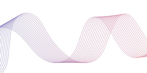 Abstract wavy lines for science, music technology futuristic, banner, business, template, flyer design. Abstract wavy lines gradient vector line blend element. Frequency sound wave lines and twisted