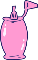 cartoon tomato ketchup bottle in bright neon color