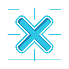 Fototapeta premium Light Blue 'X' Mark Centered with Target Lines for Aiming Precision