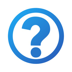 Question mark symbol in blue circle providing clarity and support for business or website questions