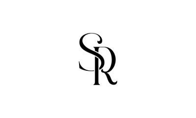 SR initial letters, monogram logo