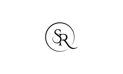 SR initial letters, monogram logo