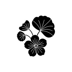 unique Geranium silhouette illustration isolated on white background
