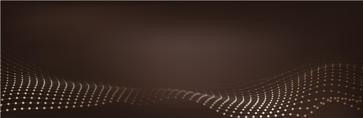 Abstract Music background. Big Data Particle Flow Visualisation chemical industry. Science infographic futuristic illustration. Sound wave. Premium background design with mocha mousse sound wave