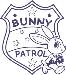 Bunny Patrol With Police Badge Style