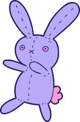 cartoon toy rabbit in bright neon color
