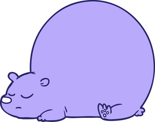 cartoon bear in bright neon color