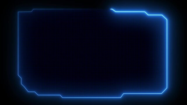 Digital Hud Radar Navigation is looking for objects. Searching process in futuristic interface Digital radar screen with targets on monitor in searching on earth map location. 16:9 frame size hud
