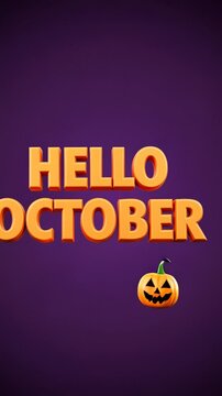 Charming october animation with pumpkins, bats, and candy in a festive halloween design