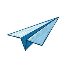 Fototapeta premium Hand Drawn Paper Airplane Floating Isolated on White Background for Communication Designs