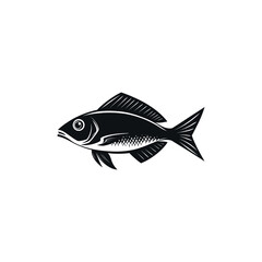 Obraz premium illustration of a fish in black and white isolated on white background