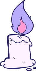 cartoon candle in bright neon color