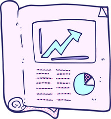 freehand drawn cartoon business document in bright neon color