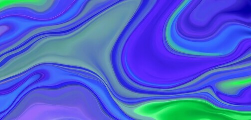 Naklejka premium Fluid, swirling lines in shades of blue, purple, and green create a vibrant abstract background, vector, curve