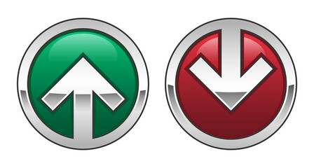 Green Up and Red down transfer arrows. Icon for design vector illustration png