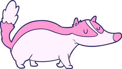 cartoon badger in bright neon color