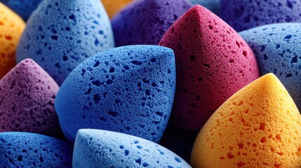 Close-up of colorful sponges