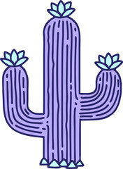 tattoo in traditional style of a cactus in bright neon color