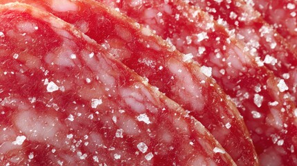 Close-up of cured meat slices