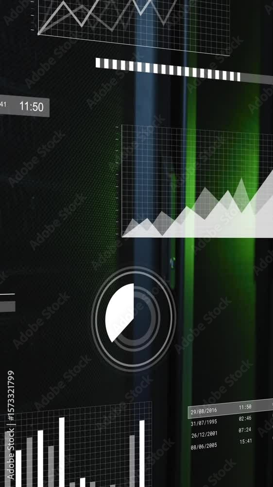 Poster animation of data processing over computer servers