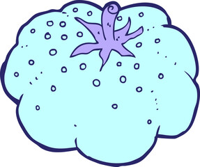 cartoon tomato in bright neon color