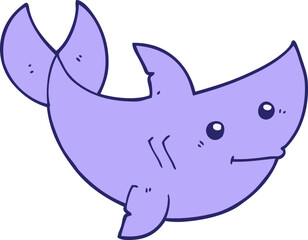 cartoon shark in bright neon color