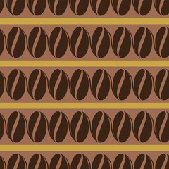 Seamless coffee bean pattern for coffee shop backgrounds, cafe decorations, dining venues and culinary events. for a coffee-themed greeting card. for coffee-themed fabric motifs