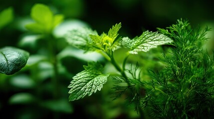Close-up of fresh herbs