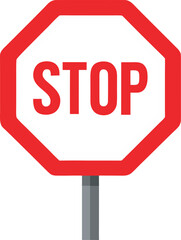 Obraz premium Red octagon stop sign with the word stop in white letters isolated on a white or transparent PNG background