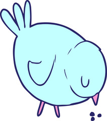 Cartoon Bird in bright neon color