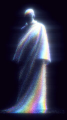 Generated illustration. monk is in prayer	