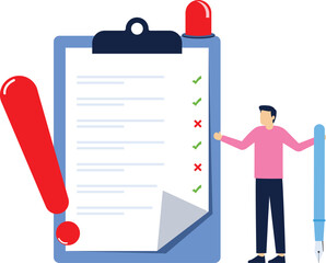 Risk assessment concept. analyzing the level of potential losses, measuring acceptable monetary losses for investments, controlling or limiting losses. flat vector illustration. in the background. sto